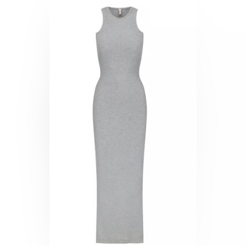 SKIMS Soft Lounge Shimmer Raceback Dress - Heather Grey